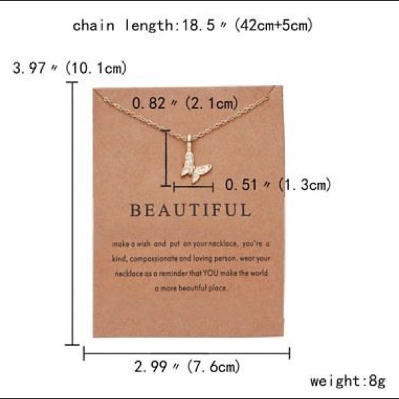 Beautiful 🦋 Butterfly Necklace with Card - Picture 5 of 5